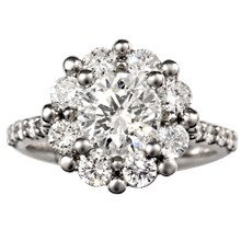 Radiant Petal Engagement Ring - top view